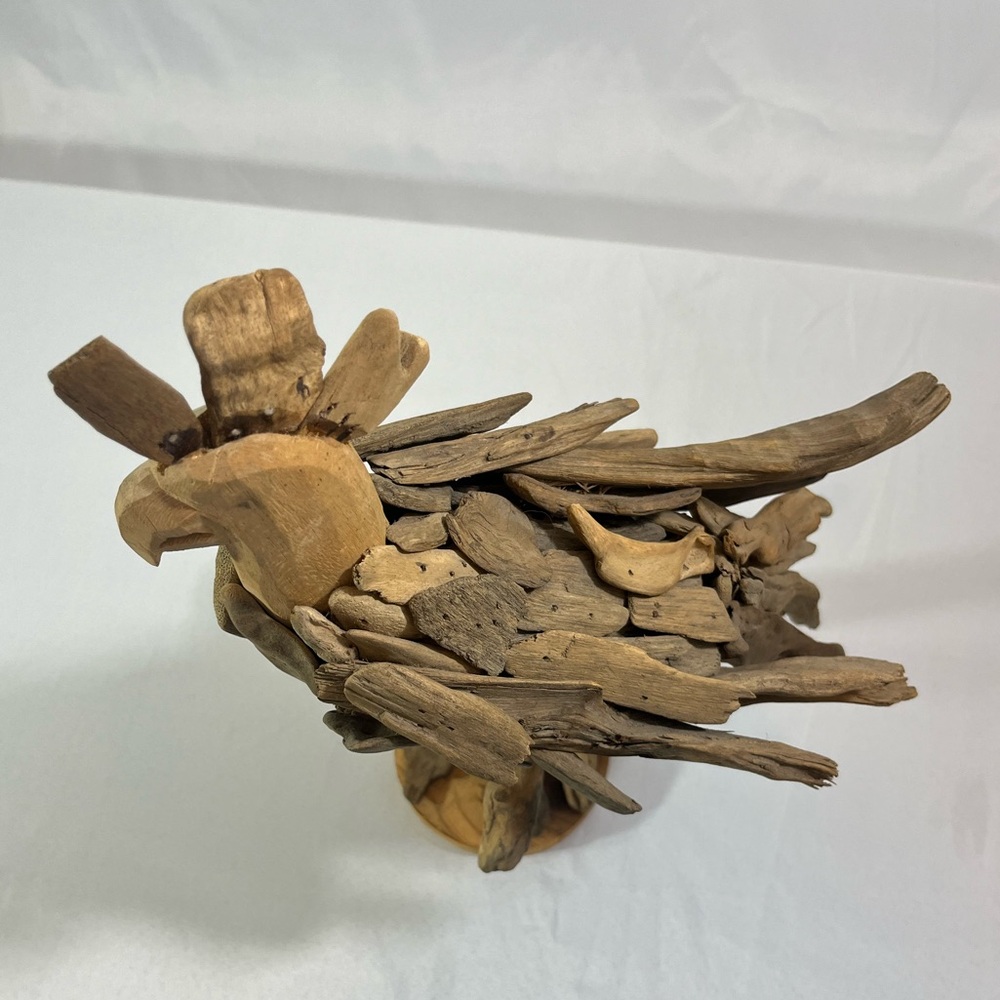 Driftwood Folk Art Bird Handmade Unsigned 17” Naturalist - Picture 5 of 9
